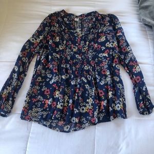 Blue flowered blouse